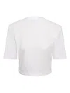 Ana Radu Padded-shoulder Open-back Top In White