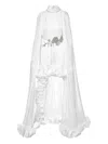 Ana Radu Pleated Cape Dress In White