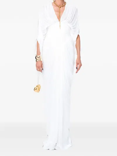 Ana Radu Plissé Lace-up Dress In White