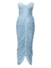 Ana Radu Rochie Strapless Midi Dress In Blue