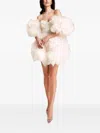 Ana Radu Rose-embellished Off-shoulder Mini Dress In White