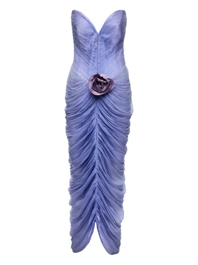 Ana Radu Rose-embellishment Maxi Dress In Purple