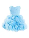 Ana Radu Rose Strapless Mini Dress In Blue