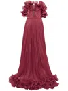 Ana Radu Ruffle-trim Gown In Red