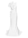 Ana Radu Ruffled-appliqué Gown In White