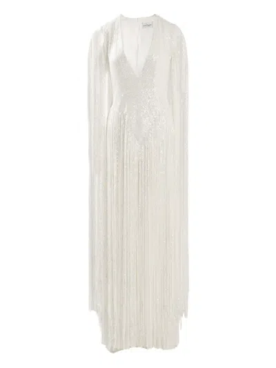 Ana Radu Sequin-embellished Maxi Dress In White