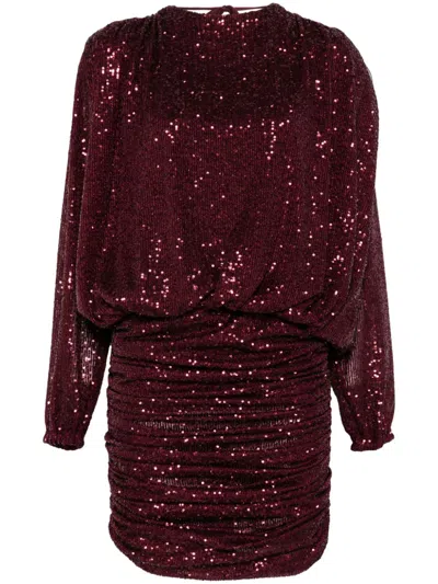 Ana Radu Sequinned Mini Dress In Red