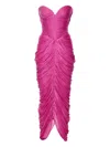 Ana Radu Strapless Draped Asymmetrical Dress In Pink
