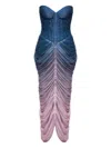 Ana Radu Strapless Draped Maxi Dress In Multi