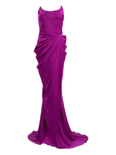 Ana Radu Strapless Maxi Dress In Purple