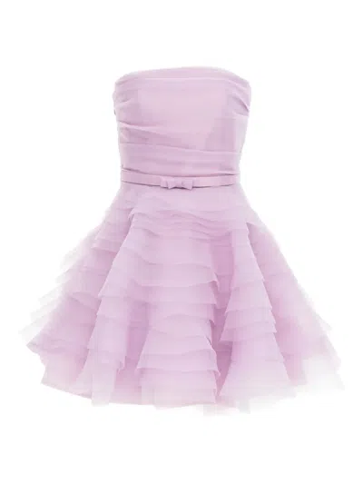 Ana Radu Strapless Ruffled Minidress In Pink