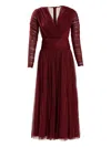 Ana Radu V-neck Long-sleeve Midi Dress In Red