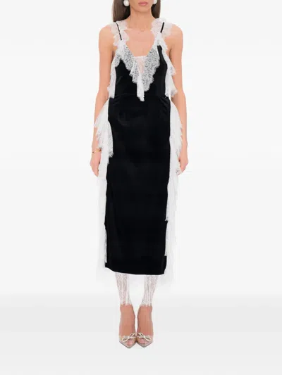 Ana Radu Velvet Lace Dress In Black
