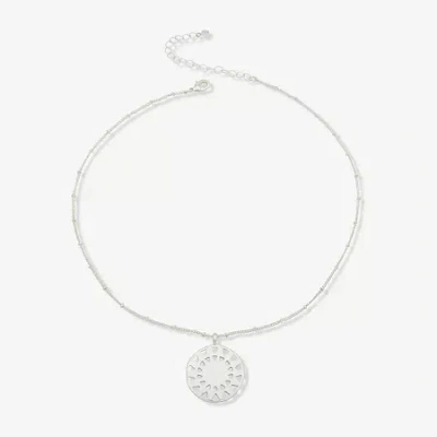 Ana Silver Tone Coin Womens 17 Inch Pendant Necklace