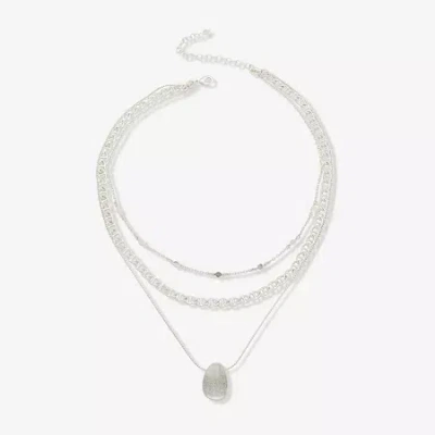 Ana Silver Tone Womens 20 Inch Strand Necklace