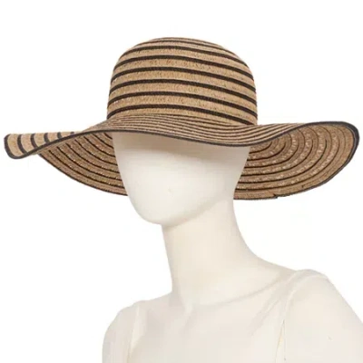 Ana Striped Womens Floppy Hat In Brown