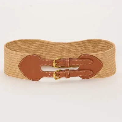 Ana Two Buckle Stretch Belt Womens Belt In White
