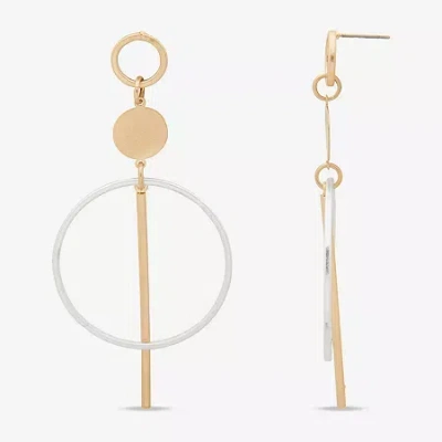 Ana Two Tone Circle Linear 86.4mm Womens Drop Earrings In Multi