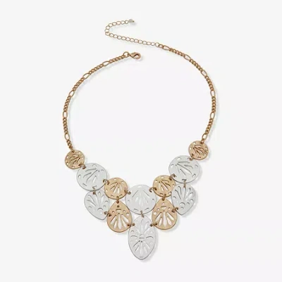 Ana Two Tone Womens 16 Inch Statement Necklace In Multi