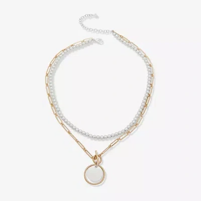 Ana Two Tone Womens 16 Inch Strand Necklace In Multi