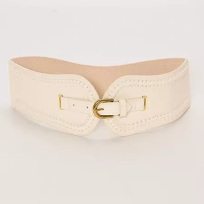Ana Whipstitch Stretch Womens Belt In White