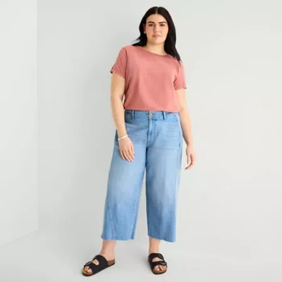 Ana Womens - Plus High Rise Cropped Jean In Multi