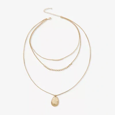 Ana Womens 16 Inch Strand Necklace In Burgundy