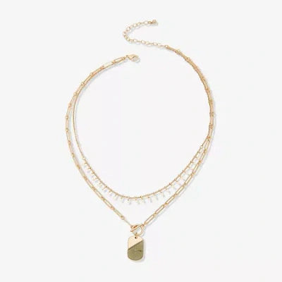 Ana Womens 16 Inch Strand Necklace In Green