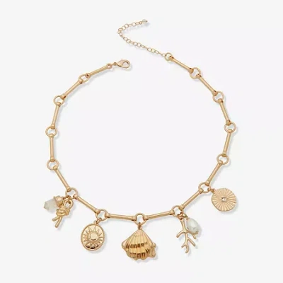 Ana Womens 17 Inch Collar Necklace In Gold
