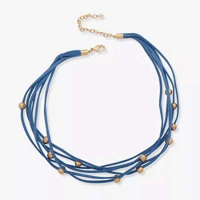 Ana Womens 18 Inch Strand Necklace In Blue