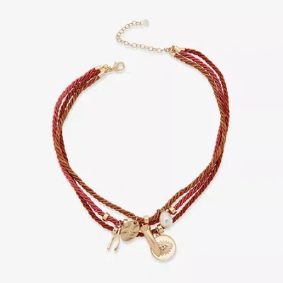 Ana Womens 18 Inch Strand Necklace In Burgundy