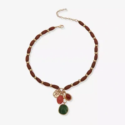 Ana Womens 18 Inch Y Necklace In Brown