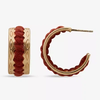 Ana Womens 20.8mm Hoop Earrings In Gold