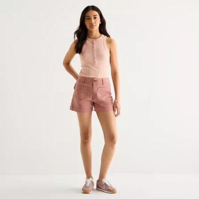 Ana Womens 4" Highest Rise Chino Short In Pink