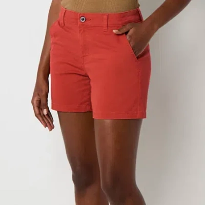 Ana Womens 5" Mid Rise Chino Short In Red
