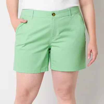 Ana Womens 6" Mid Rise Chino Short-plus In Green