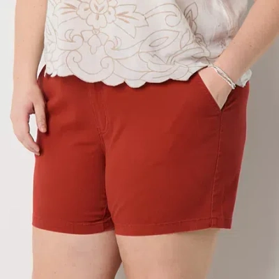 Ana Womens 6" Mid Rise Chino Short-plus In Red