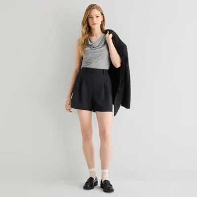 Ana Womens 7" High Rise Chino Short In Black