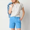 Ana Womens 7" Mid Rise Chino Short In Blue