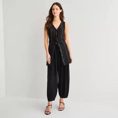 Ana Womens Cinched Pull-on Pant In Black