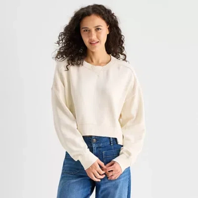 Ana Womens Crew Neck Long Sleeve Sweatshirt In Sand