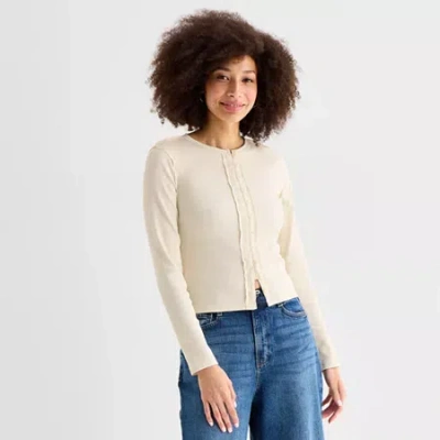 Ana Womens Crew Neck Long Sleeve T-shirt In Sand