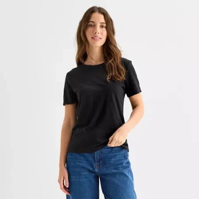 Ana Womens Crew Neck Short Sleeve T-shirt In Black