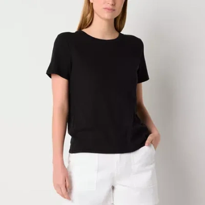 Ana Womens Crew Neck Short Sleeve T-shirt In Black