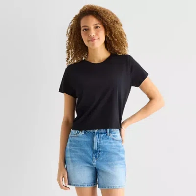 Ana Womens Crew Neck Short Sleeve T-shirt In Black