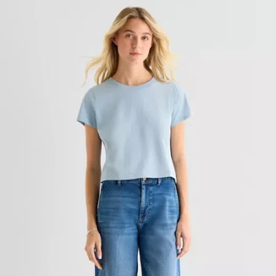 Ana Womens Crew Neck Short Sleeve T-shirt In Blue