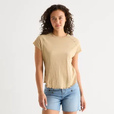 Ana Womens Crew Neck Short Sleeve T-shirt In Brown