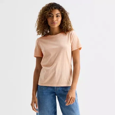Ana Womens Crew Neck Short Sleeve T-shirt In Pink