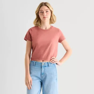 Ana Womens Crew Neck Short Sleeve T-shirt In Pink