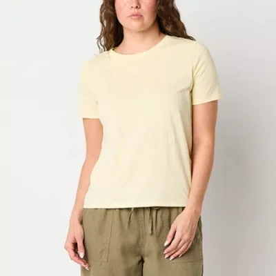 Ana Womens Crew Neck Short Sleeve T-shirt In Neutral